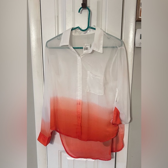 cleo Tops - Ombré white and orange Blouse